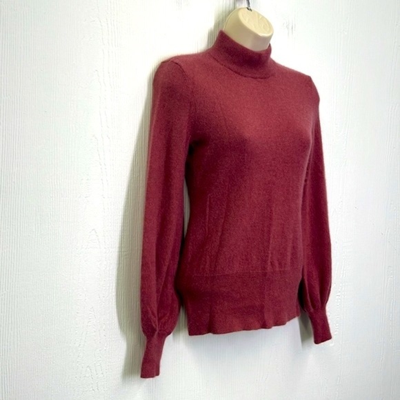 Antonio Melani - Plum Mock Neck 100 Percent Cashmere Long Sleeve Sweater Small - Picture 4 of 10